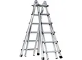 Produktbild: euroline Alu-Vario-Klappleiter, mit teleskopierbaren Holmen, 4 x 6 Sprossen