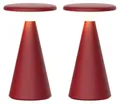 Produktbild: Luxus Europe - Tischlampe Zakynthos - 2er-Set Bordeaux - Kabellose Outdoor-Tischlampe – Wiederaufladbar
