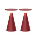 Produktbild: Luxus Europe - Tischlampe Zakynthos - 2er-Set Bordeaux - Kabellose Outdoor-Tischlampe – USB-C wiederaufladbar – Dimmbar – Warmweiß – Wasserfest