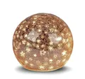 Produktbild: formano LED Dekolicht Glas-Kugel Sterne Rose-Gold 12 cm Timer 6h/18h Weihnachten Herbst Deko, LED fest integriert