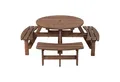 Produktbild: COSTWAY Gartentisch, Picknicktisch mit 4 Bänken, Schirmloch, 178x178x70cm