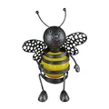 Produktbild: Solarlampe für Außen Garten Biene Figur - Solarleuchte Balkon Metall - Gartenlampe Höhe 24 cm - Außenleuchte LED Sitzend - Gartendeko Solar Wetterfest - Schwarz Gelb