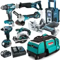 Produktbild: Makita DPJ180Z Nutfräse Flachdübelfräse 18V Li-Ion Akku Combo Kit Werkzeug Set