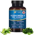 Produktbild: Prowise Vegan Omega-3 DHA aus Algenöl | 60 Softgelkapseln mit Vitamin E | 400mg DHA + 10mg Vitamin E | 100% pflanzlich | rein & nachhaltig angebaut