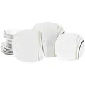 Produktbild: Creatable Tafelservice Square City Line, Grau, Weiß, Keramik, 18-teilig, Streifen, lebensmittelecht, stapelbar, Essen & Trinken, Geschirr, Geschirr-Sets, Tafelservice
