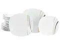Produktbild: CreaTable, 24031, Serie Square City Line, 18-teiliges Geschirrset für 6 Personen, Teller Set aus Porzellan, spülmaschinen- und mikrowellengeeignet, Qualitätsproduktion