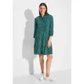 Produktbild: Sommerkleid CECIL, Damen, Gr. S (38), US-Größen, grün (fir grün), Stoff, 100% Viskose, bedruckt, gerade kniefrei, V-Ausschnitt, Bündchen, Kleider Sommerkleid, mit Knopfleiste