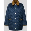 Produktbild: Barbour Regular Fit Steppjacke mit Cord-Besatz Modell 'MODERN LIDDESDALE' in Marine, Größe 38