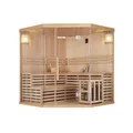 Produktbild: HOME DELUXE - Traditionelle Sauna - Skyline XL Big - 200 x 200 x 210 cm - für 2-6 Personen, Hemlocktanne, inkl. Saunaofen, Saunazubehör I Dampfsauna Aufgusssauna Finnische Sauna Sauna