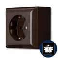 Produktbild: REV Aufputzsteckdose PlanoLuxe - Schuko Steckdose Aufputz, 1-fach, braun