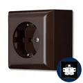 Produktbild: Aufputzsteckdose PlanoLuxe - Schuko Steckdose Aufputz, 1-fach, braun