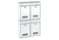 Produktbild: BASI Wandbriefkasten Wandbriefkasten, Maße 320 x 215 x 82 mm (Spar-Set, 4-St), 4er Set, Namensschild, Zylindersch., 2 Schlüssel, weiß matt