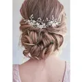 Produktbild: Silberhochzeit Blume Haarnadeln Braut Kopfschmuck Hochzeit Haarteile Zubehör ...