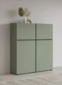 Produktbild: INOSIGN Highboard Cross, moderne grifflose Hochkommode mit 4 Türen,Türkommode, Hochschrank, Höhe 139 cm mit viel Stauraum, Einlegeböden verstellbar