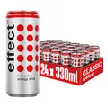 Produktbild: effect Energy Drink CLASSIC – Tray mit 24 x 330 ml Energy Dosen Einweg, Koffeinhaltiges Erfrischungsgetränk mit B-Vitaminen – einzigartiger & erfrischender Geschmack, vegan