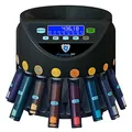 Produktbild: Automatischer Euro Münzzähler & -sortierer Geldzählmaschine SR1200LC mit Abhülsung Geldzähler Münzzählautomat Securina24 (schwarz LC - BBB)