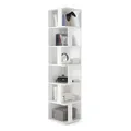 Produktbild: CORNER Eckregal in Weiß - Platzsparendes Standregal mit 6 offenen Fächern für Wohnzimmer, Jugendzimmer oder Flur - 38 x 186 x 38 cm (B/H/T)