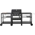 Produktbild: Gasgrill für Outdoorküche - 12 kW - 4 Brenner - Schwarz - Schwarz