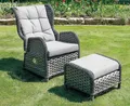 Produktbild: LEX Gartensessel Gartensessel Relaxsessel COMFORT - verstellbare Rückenlehne und Hocker