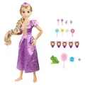 Produktbild: Disney Princess Rapunzel Doll Playdate 81,3 cm hoch & beweglich, My Size Gelenkpuppe in lila Kleid, kommt mit Bürste zum Kämmen Ihrer langen goldenen Haare, Blumengirlande, Haarband & Haarnadeln