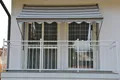 Produktbild: Angerer Klemmmarkise grau gestreift 150 cm Balkonmarkise Markise Balkon