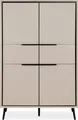 Produktbild: finori Arona 53A Highboard, sand / schwarz Maß: B x H x T ca. 90 x 140 x 38 cm