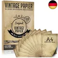 Produktbild: 100 Stück DIN A4 Vintage Briefpapier 100g/m - Altes Bastelpapier für Urkunden S