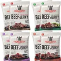 Produktbild: Viking Bites Beef Jerky Mischkarton 400g (8 x 50g) – 2x Original, 2x Jalapeno, 2x Barbecue, 2x Teriyaki – Getrocknetes Rindfleisch – Fleischsnack mit hohem Proteingehalt
