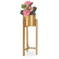 Produktbild: Relaxdays Blumentopf, Gold, Metall, 21.5x60x21.5 cm, Gartenzubehör