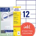 Produktbild: AVERY Zweckform Etiketten 3424 weiß 105,0 x 48,0 mm, 100 Blatt