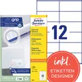 Produktbild: AVERY Zweckform Etiketten 3424 weiß 105,0 x 48,0 mm, 100 Blatt