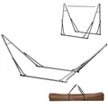 Produktbild: Outsunny Hängemattengestell für Hängematte, Faltbarer 2-in-1 Hängemattenständer, Kleiderständer für Terrasse, Garten, Hof, bis 120 kg Belastbar, Stahl, 290 x 92 x 88cm