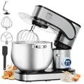 Produktbild: HOMELUX Küchenmaschine SC-603E, 2500 W, 12 l Schüssel, inkl 4-Teiligem Patisserie-Set und Spritzschutz, Edelstahlschüssel silberfarben