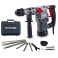 Produktbild: Practixx 3in1 Bohrhammer PX-BH-5 Abbruchhammer mit 5 Joule & 1050W | 28mm Bohrleistung in Beton | SDS-Plus Aufnahme | Zusatzgriff | 3m Kabel Bohrmaschine | inkl. 3 Bohrer, Koffer, Spitz- & Flachmeißel
