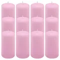 Produktbild: Stumpenkerze Höhe 11,5 cm Ø 6 cm lange Brenndauer Rund-Kerze Säulenkerzen Kerzen-Deko Tafelkerzen Weihnachts-Kerzen Hochzeit (pink, 12)