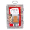 Produktbild: fischer Praktische Helfer Leimen & Verbinden, Sortimentbox mit 85 Flachdübeln, Set für sichere Verbindungen von Massivholz, Holzwerkstoffen & Plattenmaterialien