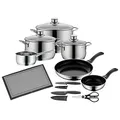Produktbild: WMF Diadem Plus Topfset Induktion 10-teilig, Kochtopf Set mit Glasdeckel, Cromargan Edelstahl poliert, Induktions Töpfe Set unbeschichtet