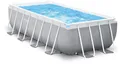 Produktbild: Intex Prism Frame Pool Set, rechteckig, hellgrau, inkl. Filterpumpe, 400x200x100cm