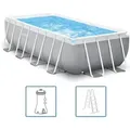 Produktbild: Intex - Frame Swimming Pool Set 'Prism Quadra ii', grau, 400 x 200 x 100 cm, Inkl. Kartuschenfilteranlage