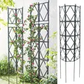 Produktbild: Rose Rankgitter Metall 3er Set,PP Resin Plastic Faltbares Design Hoch 220cm Rankhilfe Pergola für Rasen/Hinterhof/Terrasse Kletterrosenpflanzen Garten Decoration,Black-220 * 60cm(87 * 24in)