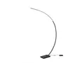 Produktbild: TRIO Leuchten LED Bogenlampe, Dimmfunktion, LED fest integriert, Stufenlos dimmbar über Fußschalter., Warmweiß, Schmale Steh-Lampe Bogen, minimalistisch schwarz, Marmorfuß 180cm groß