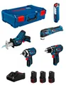 Produktbild: Bosch 5-Werkzeug-Set, 12 V, 3 x GBA, 12 V, 2,0 Ah, G