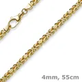 Produktbild: 4mm Kette Halskette Königskette aus 750 Gold Gelbgold, 55cm, Herren, Goldkette