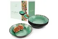 Produktbild: SÄNGER Suppenteller Set Palm Beach, Grün Schwarz, (4 St), 600 ml, Handmade, Premium Collection