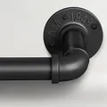 Produktbild: Gardinenstange Schwarz Ausziehbar, Industrial Vorhangstange Deckenmontage, Industriell Scheibengardinenstange 25 mm Durchmesser, 76 bis 228 cm, Schwarz