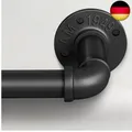 Produktbild: Gardinenstange Schwarz Ausziehbar, Industrial Vorhangstange Deckenmontage,
