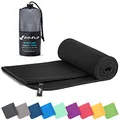 Produktbild: Fit-Flip Mikrofaser Handtuch - kompakte Microfaser Handtücher - ideal als Sporthandtuch, Reisehandtuch, Strandtuch - schnelltrocknend und leicht - Badetuch groß (50x100cm, Schwarz)