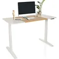 Produktbild: hjh OFFICE Elektrisch höhenverstellbarer Schreibtisch STAND T3 Computertisch höhenverstellbar 73.0 - 118.0 x 140.0 x 70.0 cm - Weiß/Braun/Beige