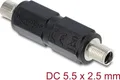 Produktbild: Delock Hohlstecker Adapter DC 5,5 x 2,5 mm Buchse auf Buchse mit Gewinde gerade