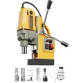 Produktbild: VEVOR Magnetbohrmaschine Kernbohrmaschine 1200 W φ50 mm, 12500 N tragbare elektrische Magnetbohrmaschine mit 2 Kernbohrern, 850 U/min Bohrmaschine für Metalloberflächen Industrie Heimwerker Gelb